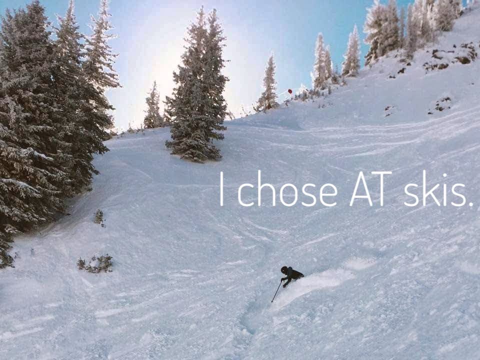 Mountain skiing snow